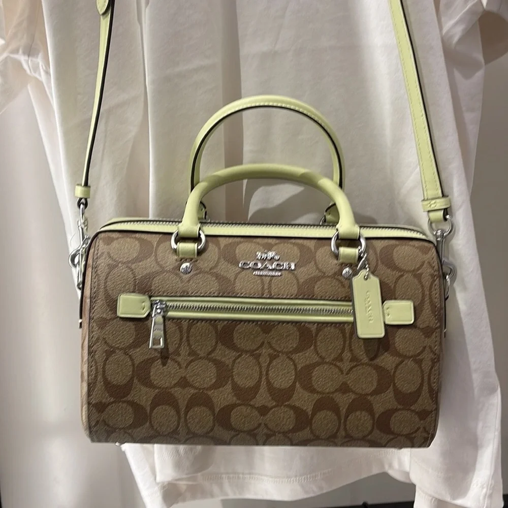 Coach Rowan Satchel In Signature Canvas
SV/Khaki/Pale Lime - Picture 8 of 16